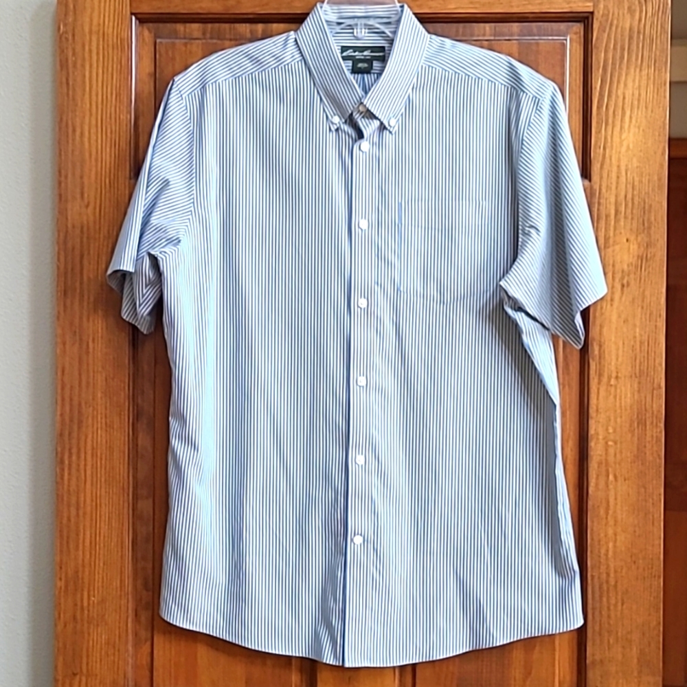Eddie Bauer Mens short sleeve dress shirt Sz L